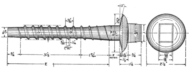 Zeichnen für Schraubenspitze